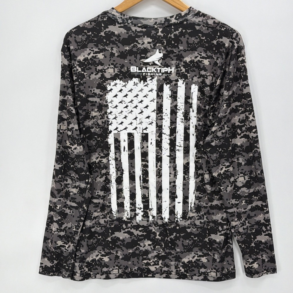 BlacktipH Fishing Shirt Mens Small Digital Camo Performance Long-Sleeve Pullover